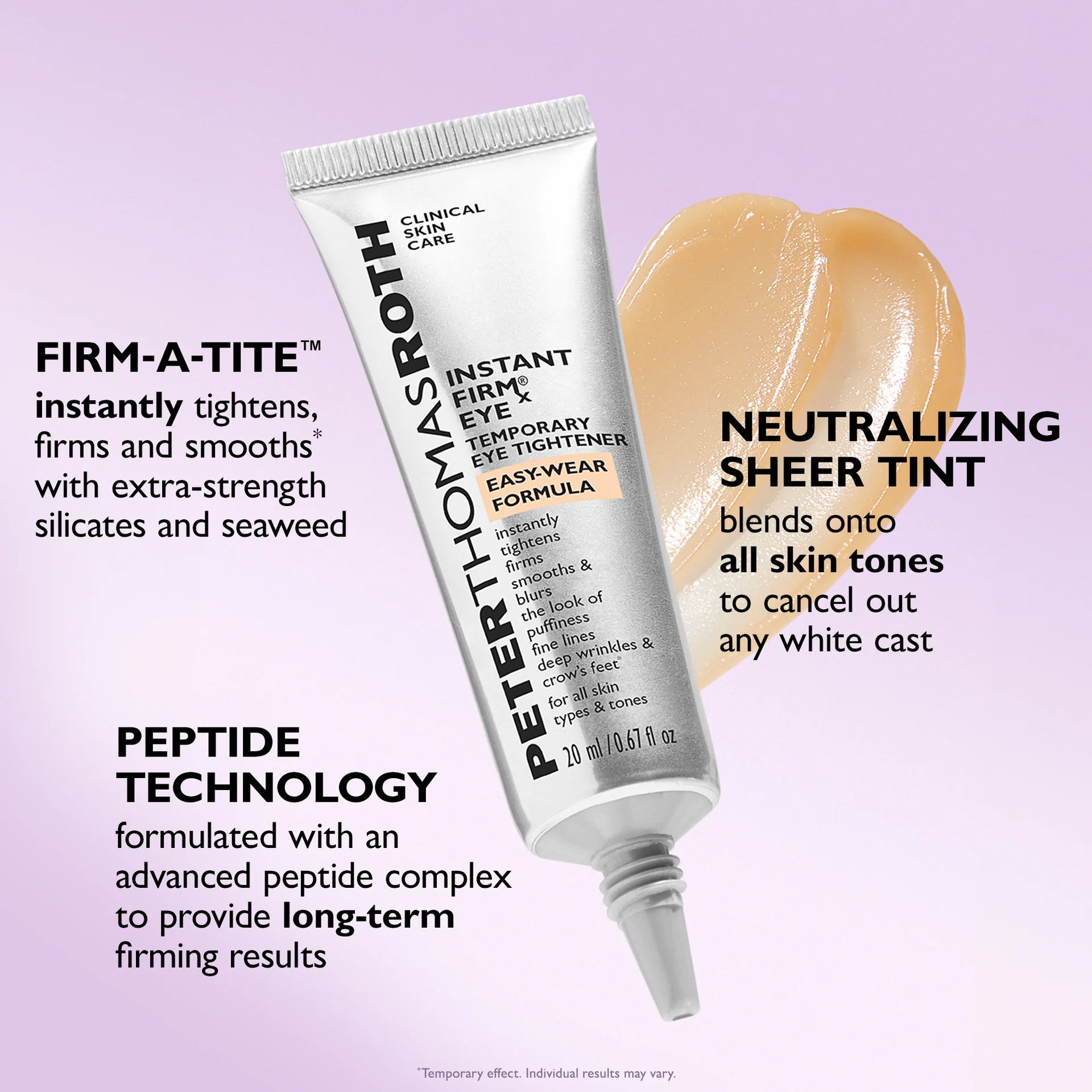 Peter Thomas Roth | Instant FIRMx® Eye Temporary Eye Tightener Easy-Wear Formula | For Firming Under-Eye Bags & Wrinkles